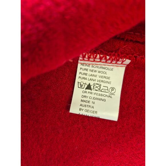 Geiger Austria Red Wool 3/4 Length Button Up Coat Jacket Button Front Pockets 36 - Picture 5 of 6